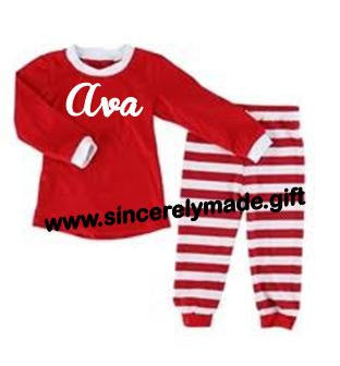 Super Cute Personalized Christmas PJs - Personalized Christmas Pajamas -Christmas Striped Pajamas - Christmas Card - Christmas Outfits