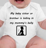 New baby on the way custom onesie for baby sister or baby brother