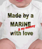 Made by a marine & my mommy with love baby tee - Marine Dad - Marine Baby Shower - New military dad - Military dad baby shower - marine baby