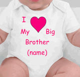 I love my big sister or I love my big brother tee - Big Sister Gift - Big Brother Gift - Big Brother Tshirt - Big Sister Tshirt - Newborn