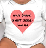 My aunt and uncle love me customized baby tee - personalized baby gift - personalized aunt gift - baby shower gift - new aunt and uncle gift