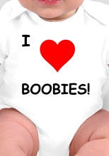 I love Boobies baby bodysuit - breastfeeding mom gift - baby shower gift - nursing mama gift - nursing mom - new baby - new baby gifts