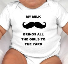 My Milk Moustache Brings All The Girls To The Yard - funny boy tee - cute baby boy gift - new baby boy gifts - baby boy gift idea - milk