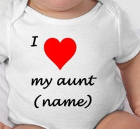 I love my aunt custom tee with aunt's name or without-no additional charge - love my aunt - aunt gifts - new aunt - auntie - new niece gift