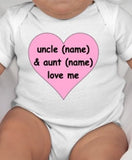 My aunt and uncle love me customized baby tee - personalized baby gift - personalized aunt gift - baby shower gift - new aunt and uncle gift