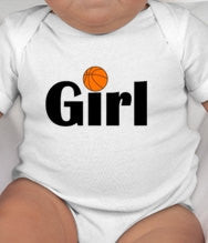 GIRL Basketball baby bodysuit - new baby girl gifts - newborn baby girl - basketball baby girl - basketball baby - basketball dad gifts