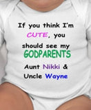 If you think I'm cute you should see my Godparents custom made for your little one - godparents gifts - godparents - unique godparent gift