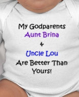 MY Godparents (custom names) Are Better Than Yours - Godparent gifts - baptism gifts - Godson gift - Goddaughter Gift - Godparents - baby