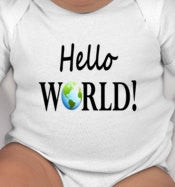 Hello World Baby Bodysuit - newborn gifts - unisex baby gifts - baby shower gifts - new baby gift - gender neutral baby shower gift - baby