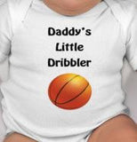 Daddy's Little Dribbler bodysuit with basketball or soccer ball