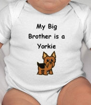 My Big Brother is a Yorkie baby bodysuit My Big Sister is a Yorkie baby bodysuit
