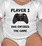Player 3 Has Entered the Game baby bodysuit/gamer gift/gamer/gamer baby gift design customizable - gamer baby - gamer dad - gamer baby gift