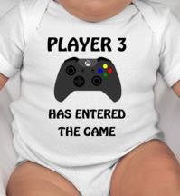 Player 3 Has Entered the Game baby bodysuit/gamer gift/gamer/gamer baby gift design customizable - gamer baby - gamer dad - gamer baby gift