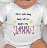 She's not my Grandma, she's my GLAMMA! super cute bodysuit for the Glamma in your life. - Glamma Gift - Glamma Tshirt - Glamma - New Grandma