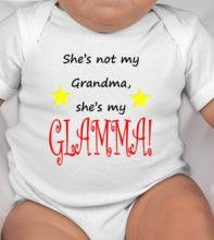 She's not my Grandma, she's my GLAMMA! super cute bodysuit for the Glamma in your life. - Glamma Gift - Glamma Tshirt - Glamma - New Grandma
