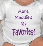 My Favorite aunt is customized with aunts name at no extra charge - New Aunt Gift - Favorite Aunt - Aunt Gift - - Cute Baby Clothes-New Aunt