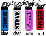 Personalized Water bottle - Work out gift - Name water bottle - Monogrammed water bottle - Boyfriend Gifts - gym - 24oz  bottle