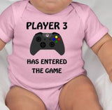 Player 3 Has Entered the Game baby bodysuit/gamer gift/gamer/gamer baby gift design customizable - gamer baby - gamer dad - gamer baby gift