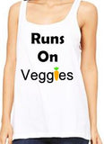 Runs on Veggies - Vegan Tee Shirt - Vegan clothing - Runs on Veggies Tank - Vegan Tank Tops - Women's Run on Veggies Funny Shirt - Vegan